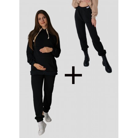 Комплект для беременных и кормящих мам тройка Черный